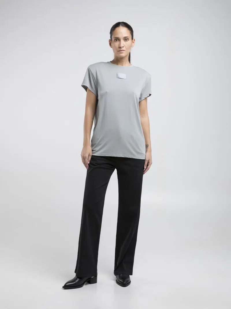 butter white boxy jersey t shirt with logo (copy)