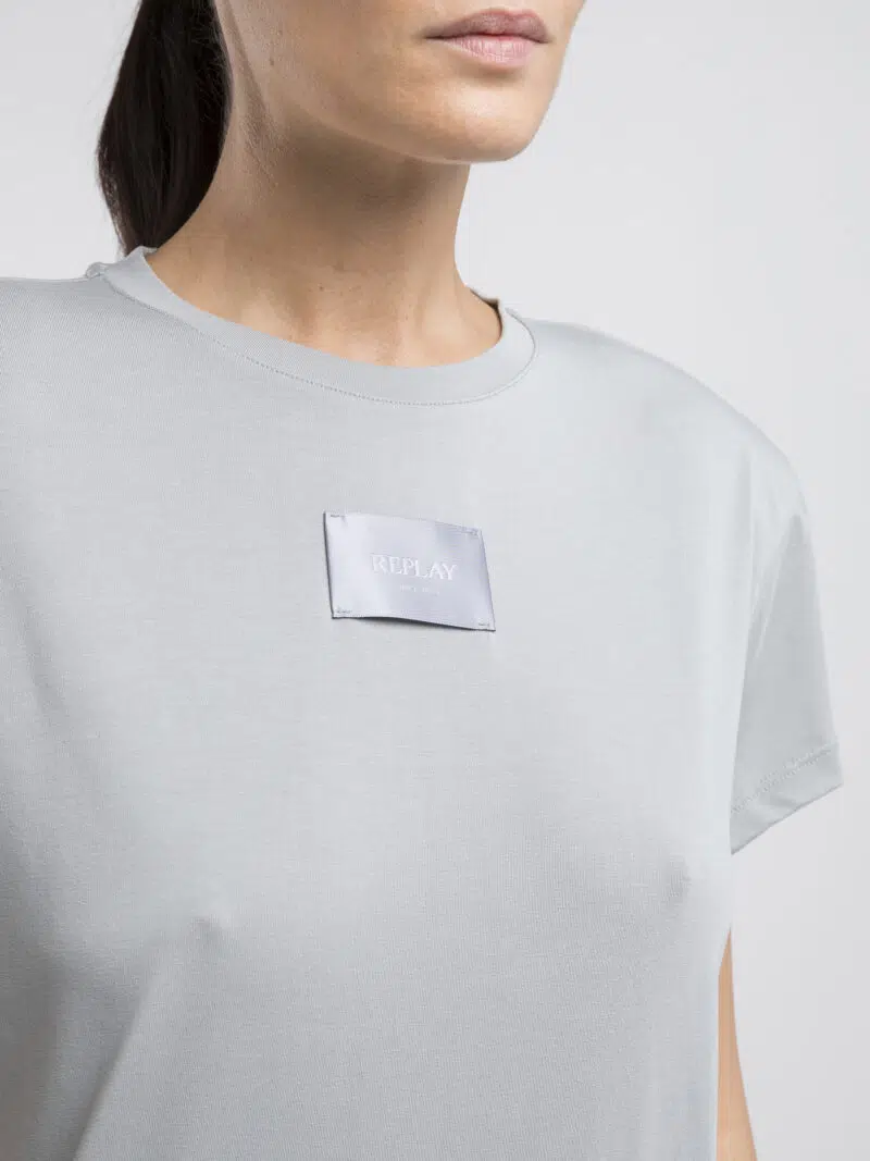 butter white boxy jersey t shirt with logo (copy)
