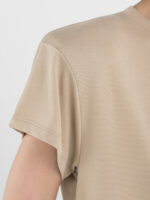 light coffee boxy jersey t shirt with logo