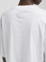 white cropped jersey t shirt with embroidery