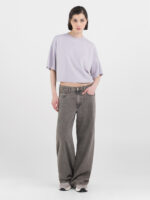 white cropped jersey t shirt with embroidery (copy)