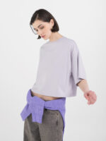 white cropped jersey t shirt with embroidery (copy)