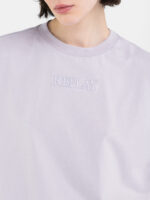 white cropped jersey t shirt with embroidery (copy)