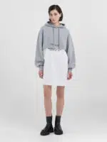 light grey melange oversized cropped sweatshirt