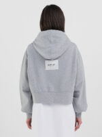 light grey melange oversized cropped sweatshirt