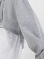 light grey melange oversized cropped sweatshirt