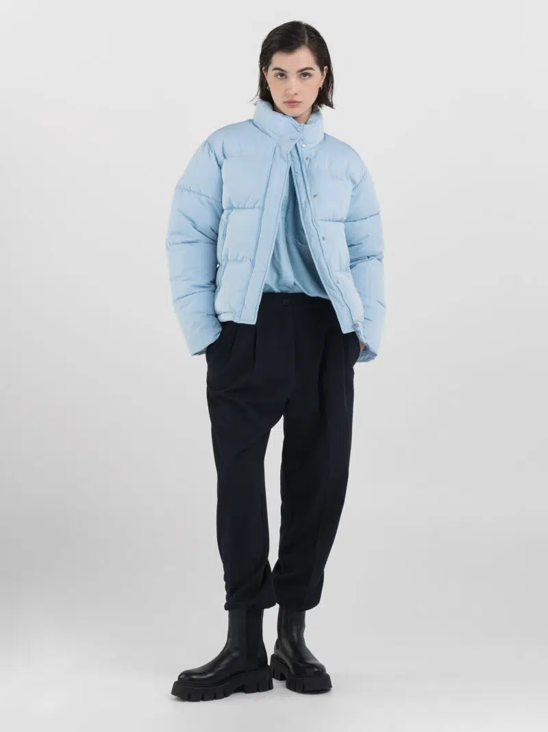 light blue boxy padded jacket