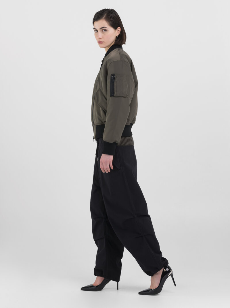 full zip poly satin bomber jacket