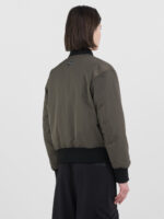full zip poly satin bomber jacket