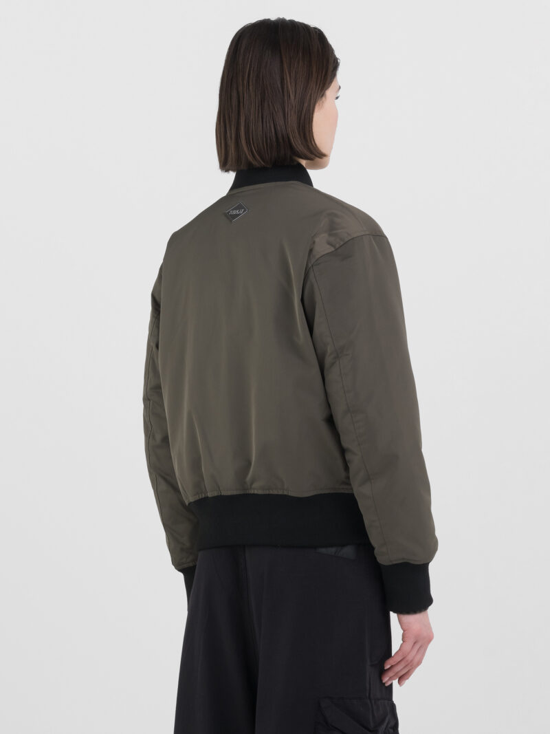full zip poly satin bomber jacket