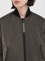 full zip poly satin bomber jacket