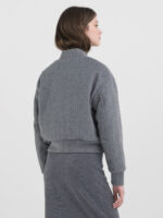 wool blend varsity bomber jacket