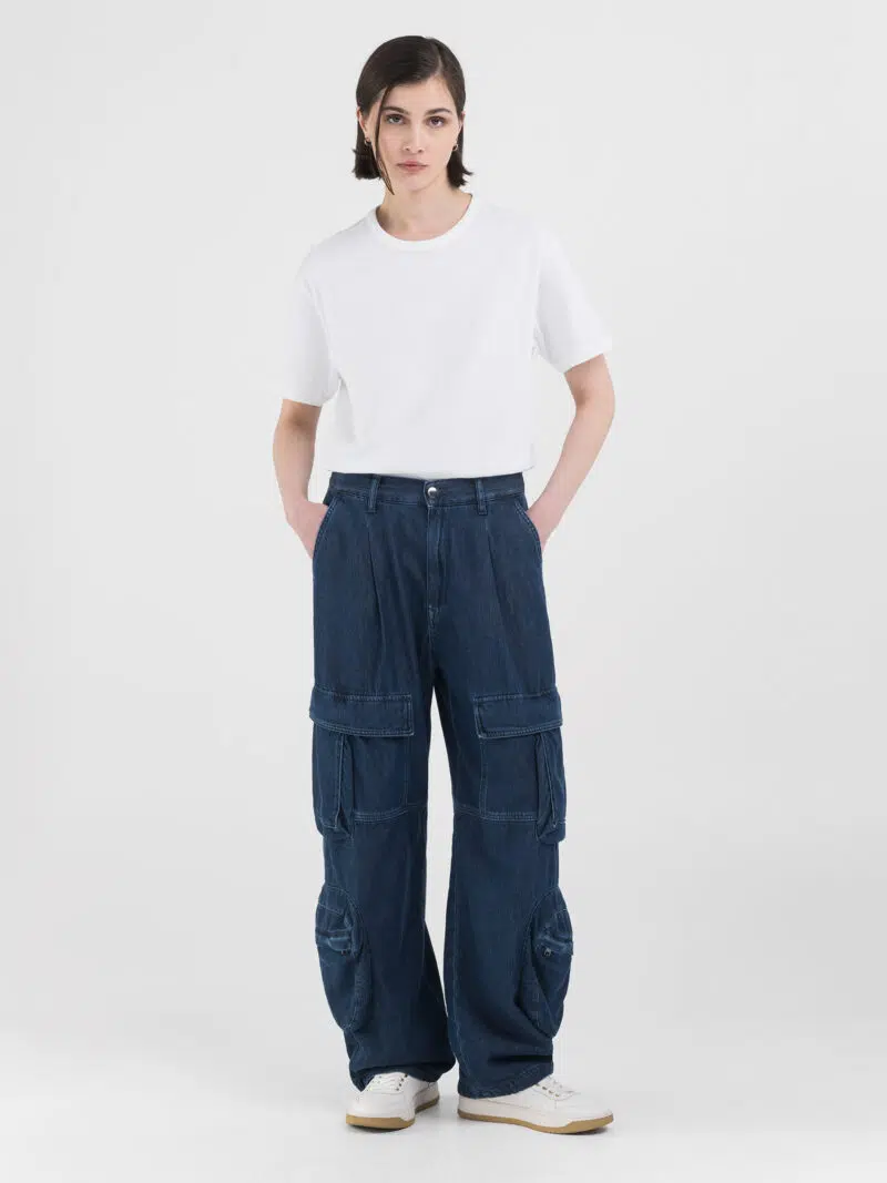 denim cargo trousers