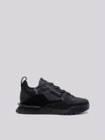 field melt black leather and suede sneakers