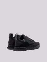 field melt black leather and suede sneakers