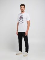 white regular fit t shirt with print