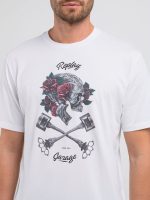 white regular fit t shirt with print