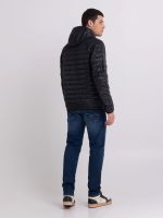 black short jacket in recycled nylon