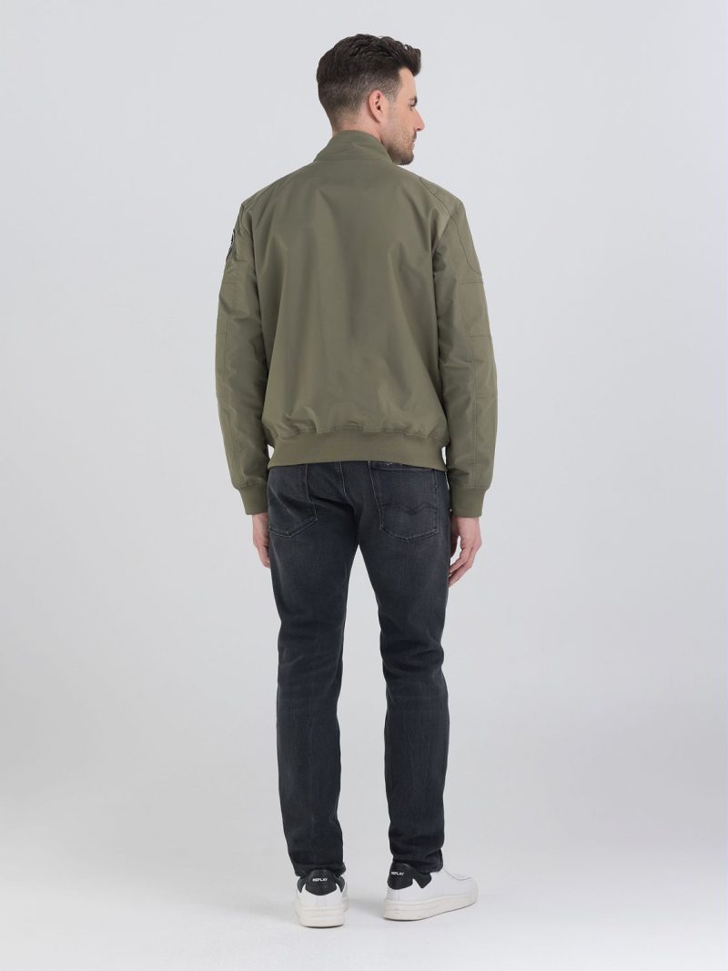 light military poly cotton satin jacket