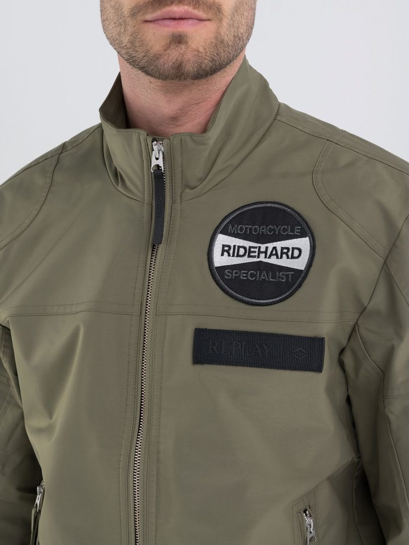 light military poly cotton satin jacket