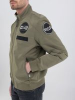 light military poly cotton satin jacket
