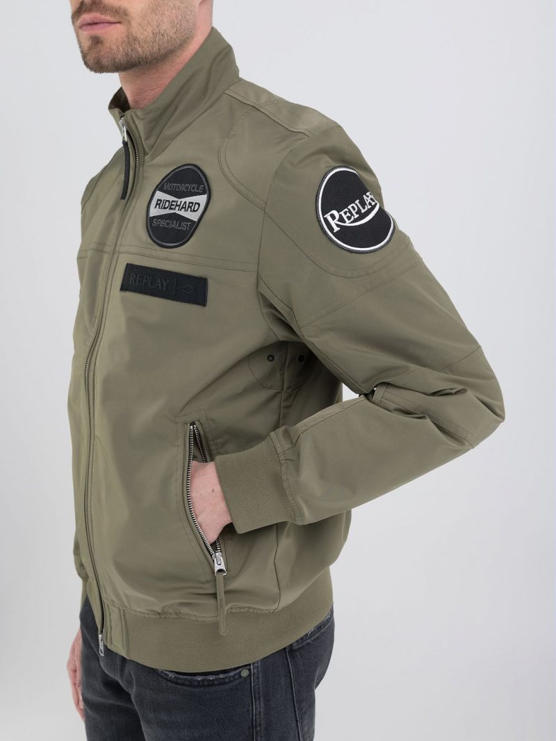 light military poly cotton satin jacket