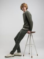 military green 10.5 oz bull hyperflex stretch denim anbass slim jeans