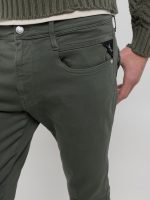military green 10.5 oz bull hyperflex stretch denim anbass slim jeans