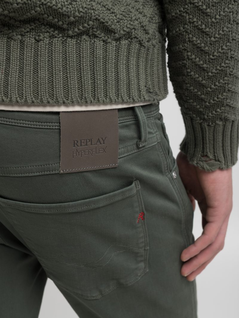 military green 10.5 oz bull hyperflex stretch denim anbass slim jeans