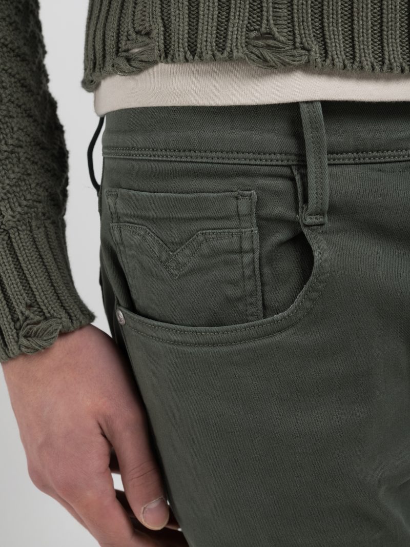 military green 10.5 oz bull hyperflex stretch denim anbass slim jeans