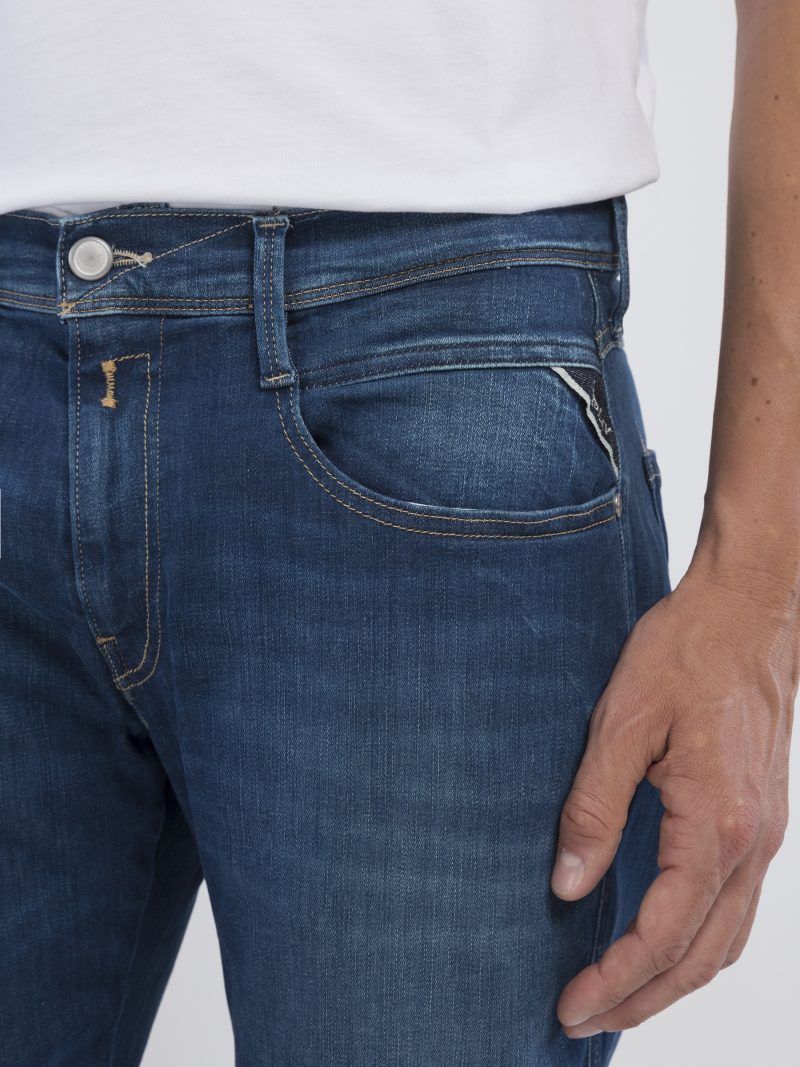 medium blue 11.5 oz hyperflex green cast denim anbass slim jeans