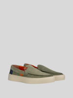 dark slip on mil green suedeloafers