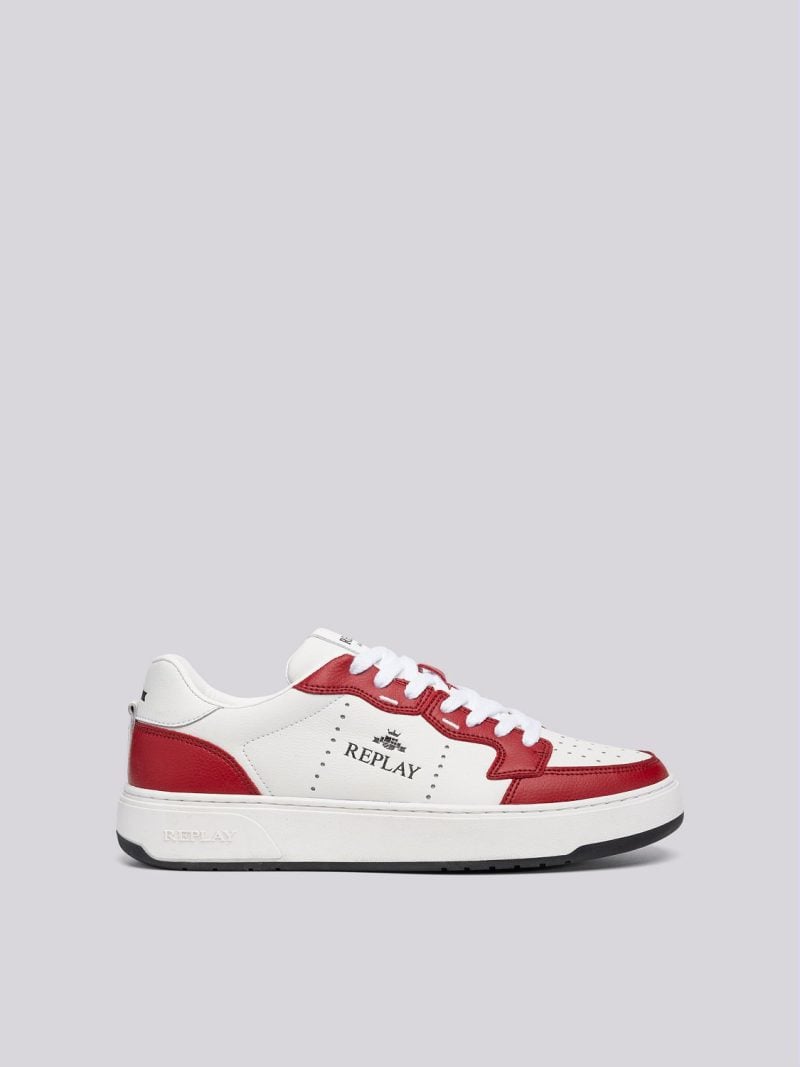 kai action black white leather sneakers