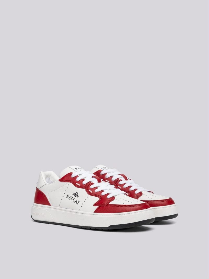 kai action black white leather sneakers