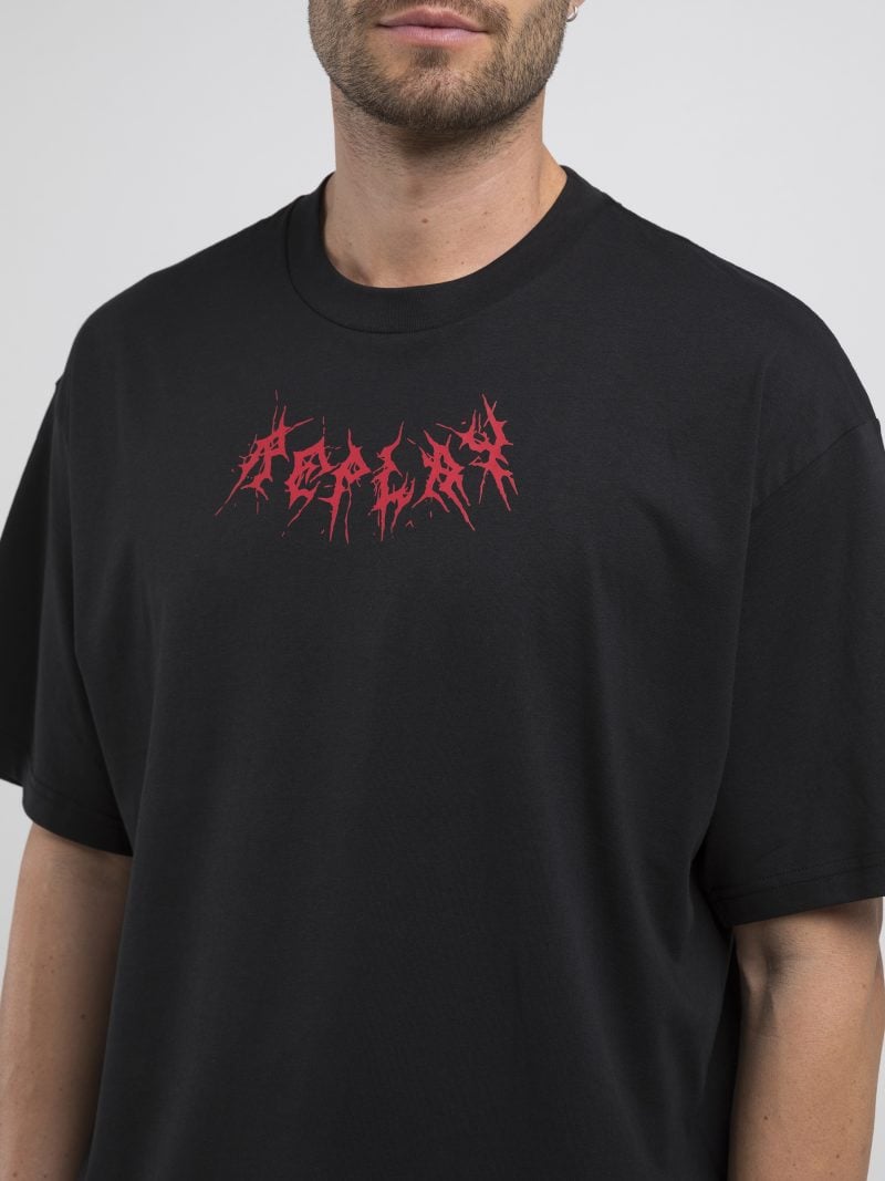 white crew neck printed jersey t shirt (copy)