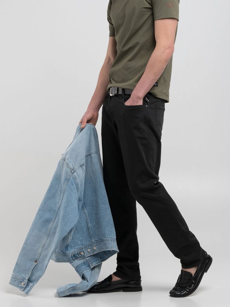 military green anbass slim 10.5 oz bull hyperflex stretch denim (copy)