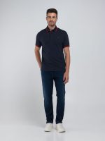 navy polo t shirt with print (copy)