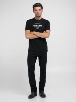 black jersey t shirt with white lettering