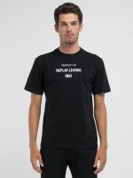 black jersey t shirt with white lettering