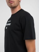 black jersey t shirt with white lettering
