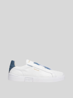 polys m cross white blue slip on sneakers