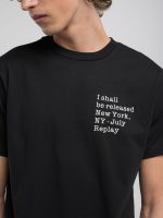 black cotton t shirth with lettering