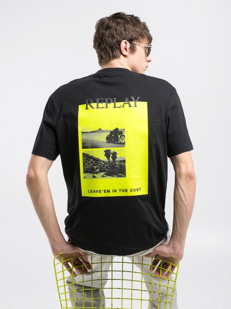 black cotton t shirt with lettering (copy)