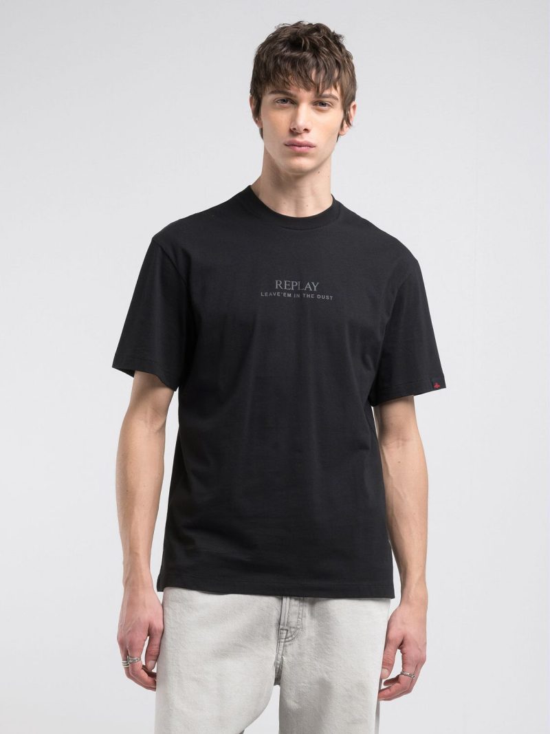 black cotton t shirt with lettering (copy)