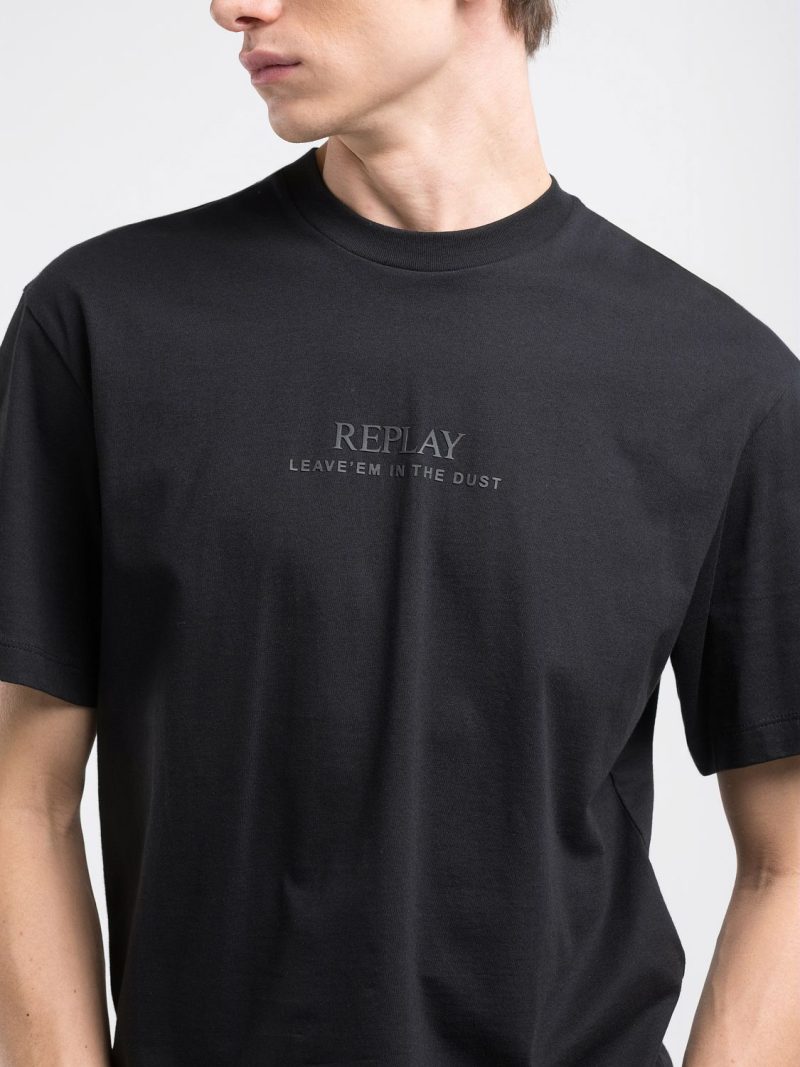 black cotton t shirt with lettering (copy)