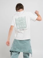 black t shirt with patch effect print (copy)