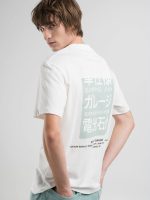 black t shirt with patch effect print (copy)