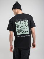 black t shirt with patch effect print (copy)