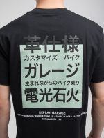 black t shirt with patch effect print (copy)