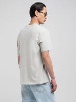 light grey melange t shirt with receipt print